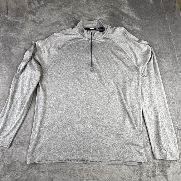 Rhone Pullover Mens 2XL Lt Gray Perforated Half Zip Performance Athletic Shirt - Picture 1 of 10